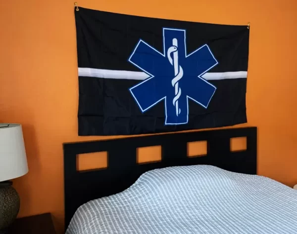 EMT Thin White Line 3 x 5 Flag (Black)