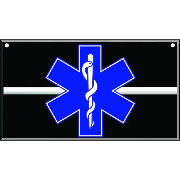 EMT Thin White Line 3 x 5 Flag (Black) - Image 2