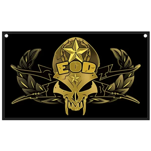 EOD 3D Skull 3 x 5 Flag (Black)