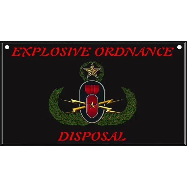 EOD Color 3 x 5 Flag (Black)