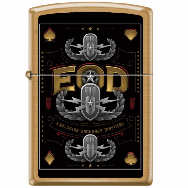 EOD Zippo Lighter - Brush Brass