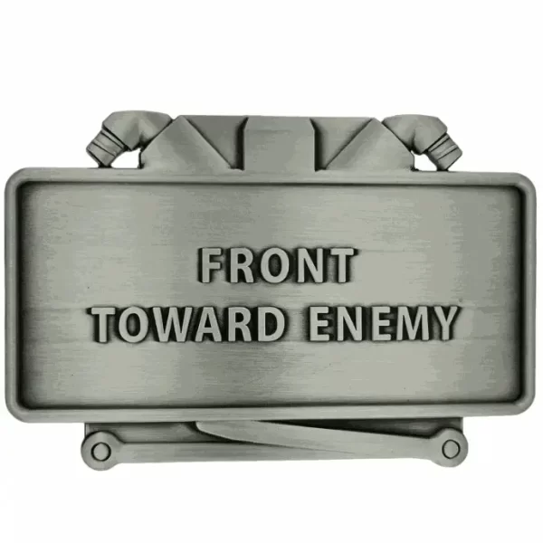 Front Toward Enemy Claymore Mine Belt Buckle