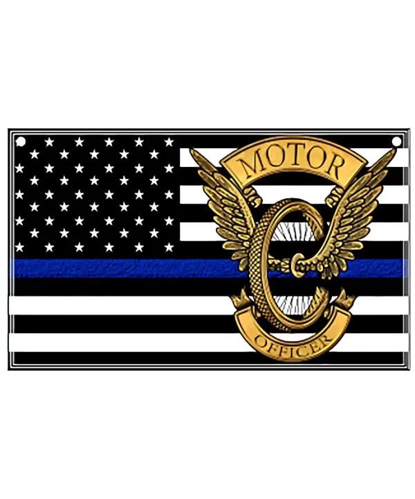 Motor Officer Thin Blue Line 3 x 5 Flag