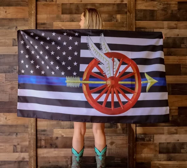 Thin Blue Line Police Motor Wing 3 x 5 Flag