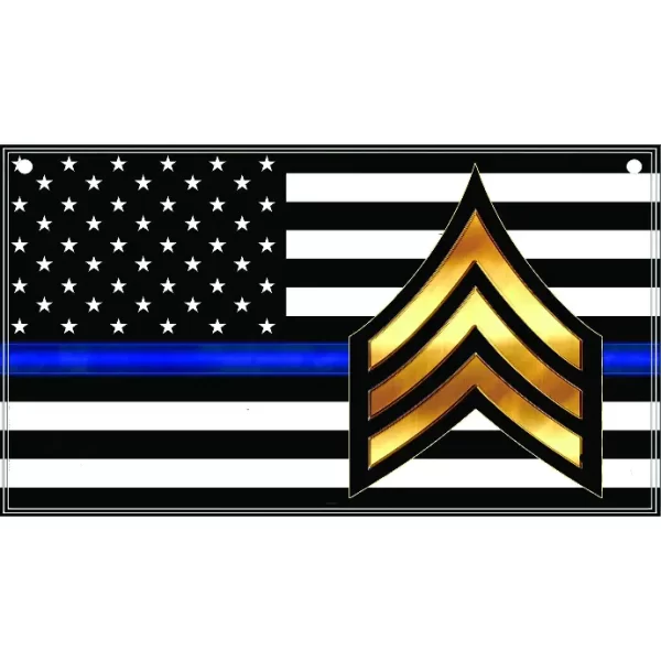 Sergeant Thin Blue Line 3 x 5 Flag - Image 2