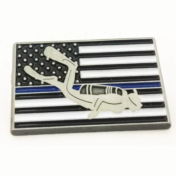 Thin Blue Line Diver Lapel Pin
