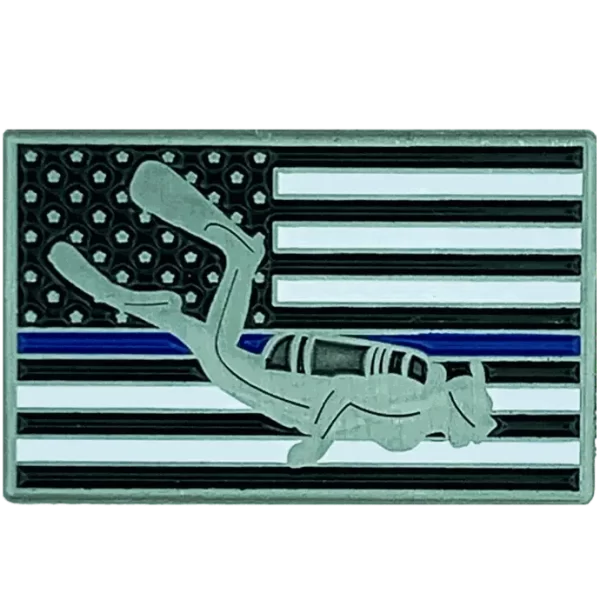 Thin Blue Line Diver Lapel Pin - Image 2