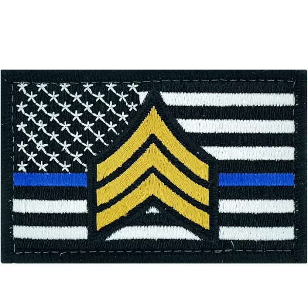 Thin Blue Line Seargent Patches